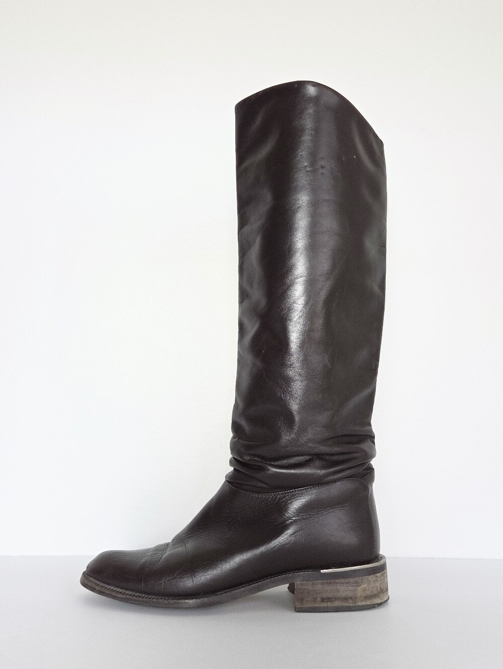 🇮🇹 Vintage Angela Falconi Brown Leather Riding Boots Made In Italy